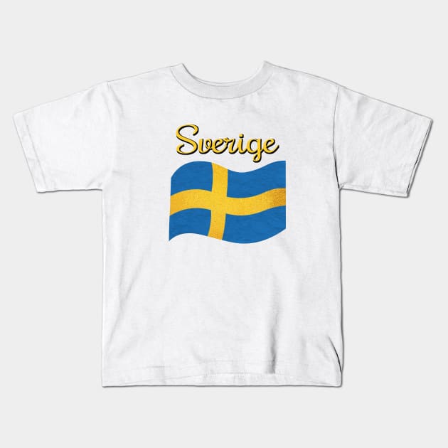 The flag of Sweden Sverige Kids T-Shirt by Purrfect